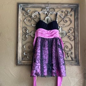 Blondie strapless Prom or Homecoming Dress Pink and Black. Worn once Size 1